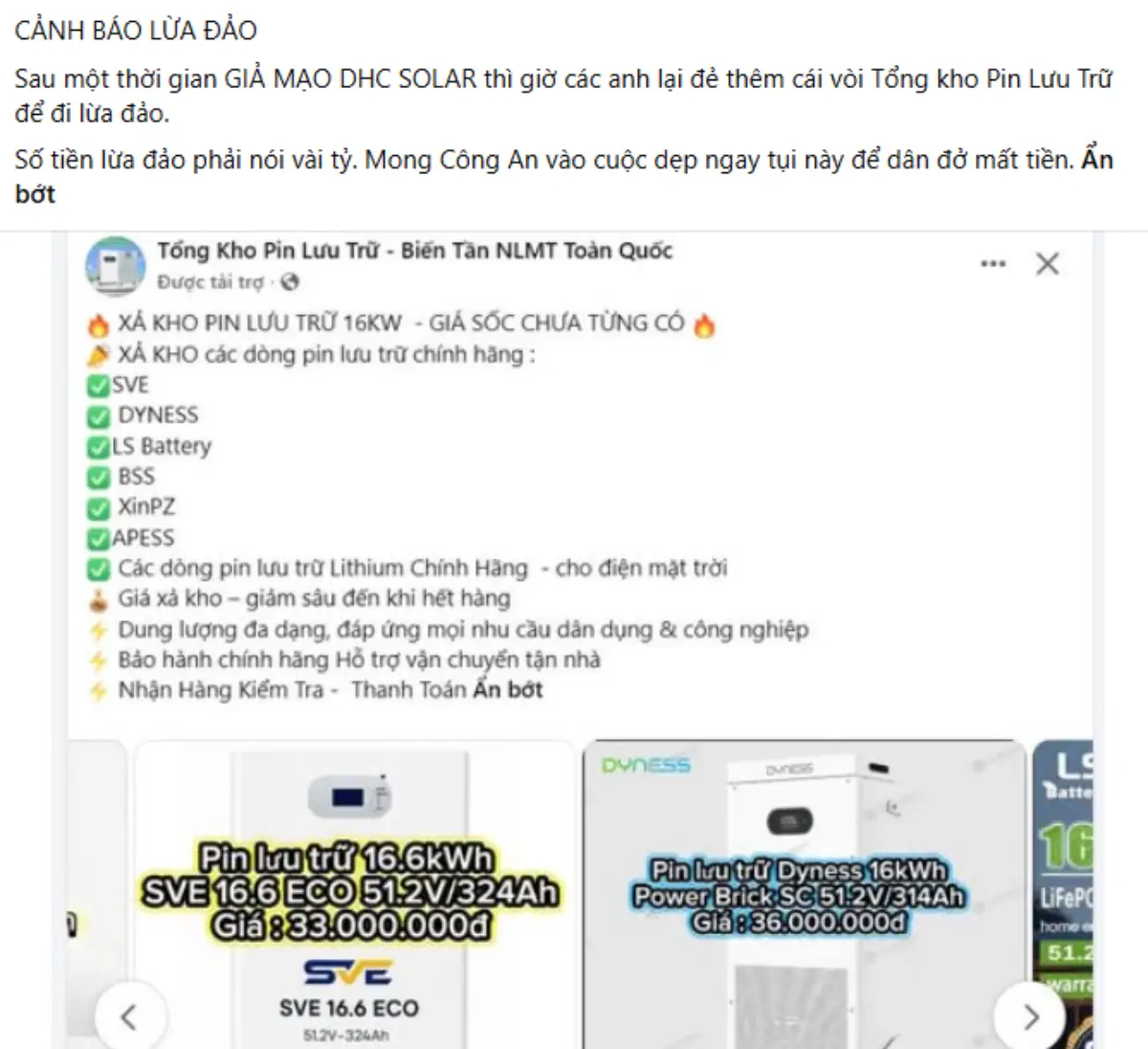Giá Pin Lưu Trữ Điện Năng Lượng Mặt Trời 16kW tại Thái Nguyên 1 lừa đảo pin lưu trữ