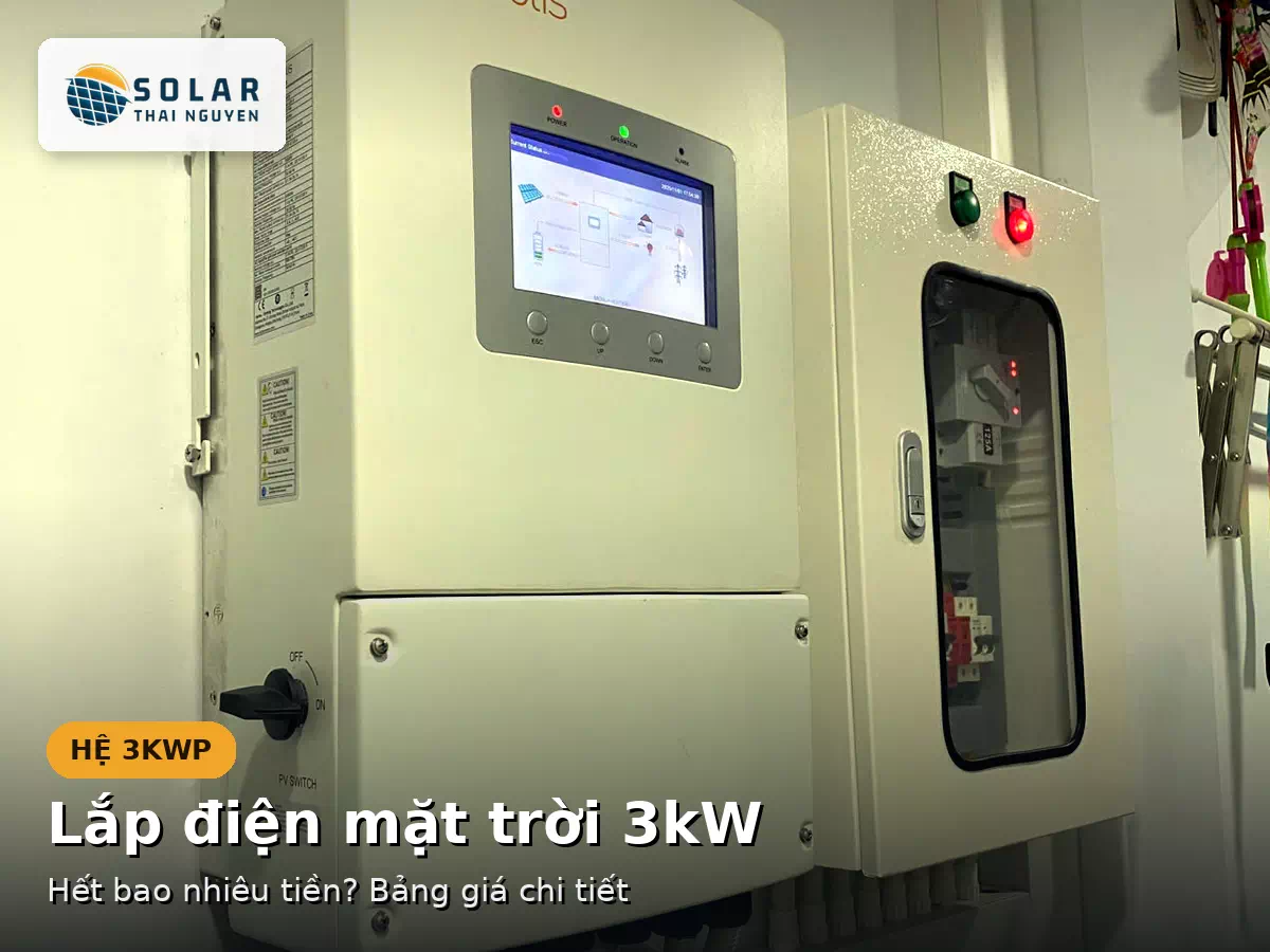 chi phí lắp điện mặt trời 3KW